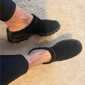 Women’s Cole Haan Country Black Suede Slip-On Mules 7.5